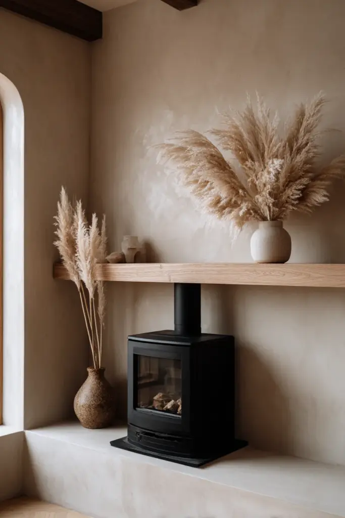 Japandi Fireplace Aesthetic