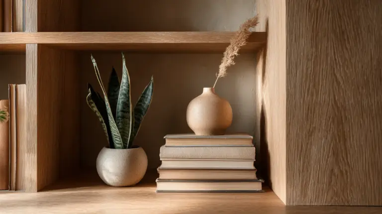 Japandi Living Room Bookshelf — Featured