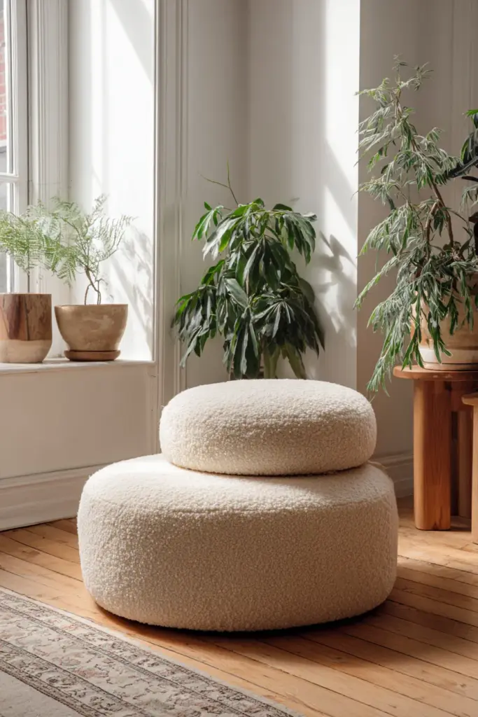 Nesting Ottomans in Compact Living Space