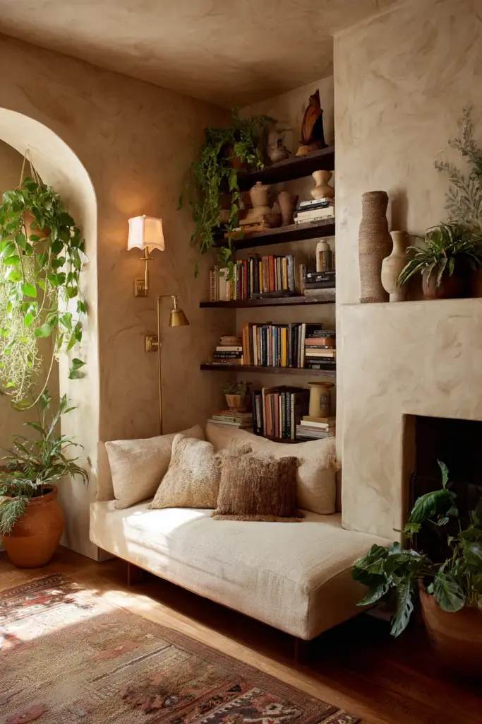 Off-Center Fireplace Eclectic Living Room