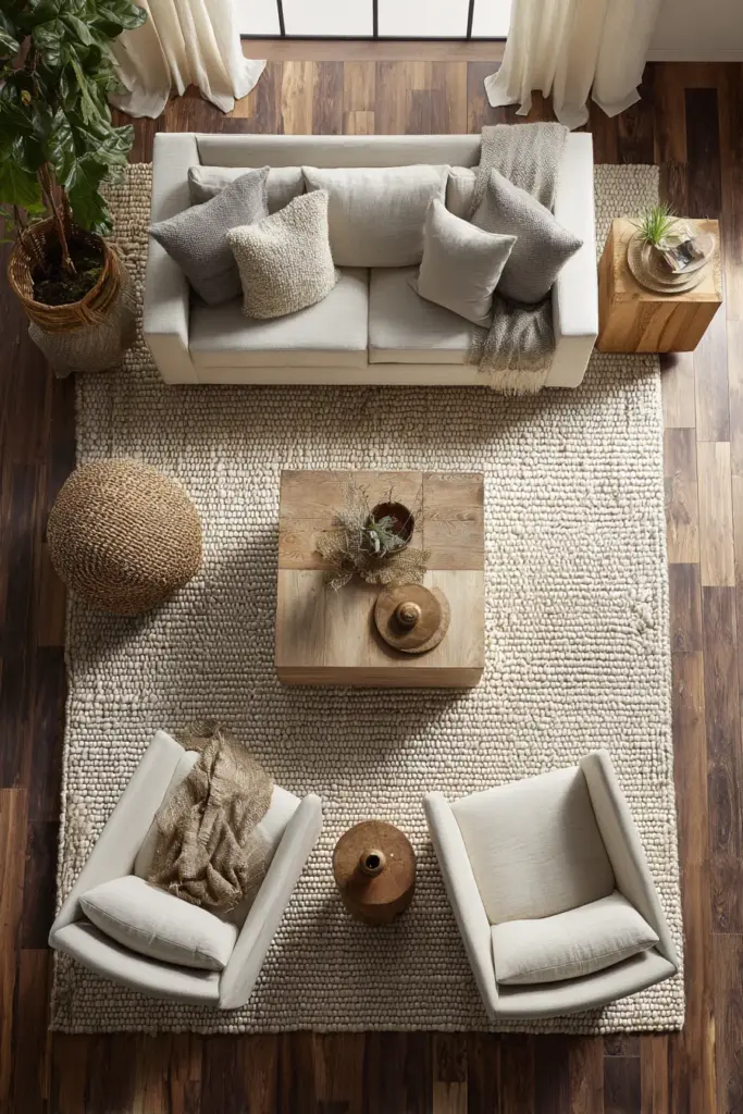 Perfect Rug Sizing in Small Space