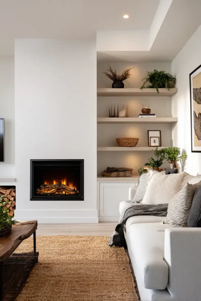 Small Space Corner Fireplace