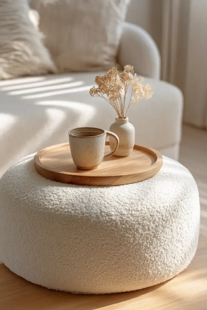 Storage Ottoman as Coffee Table