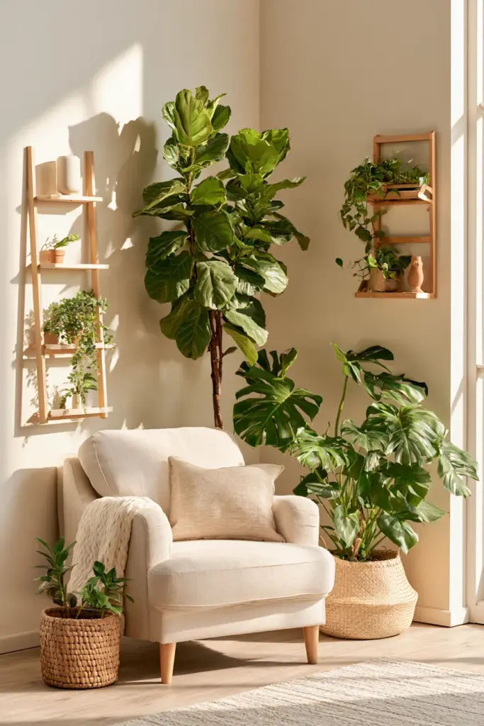 Biophilic Corner with Plant Placement