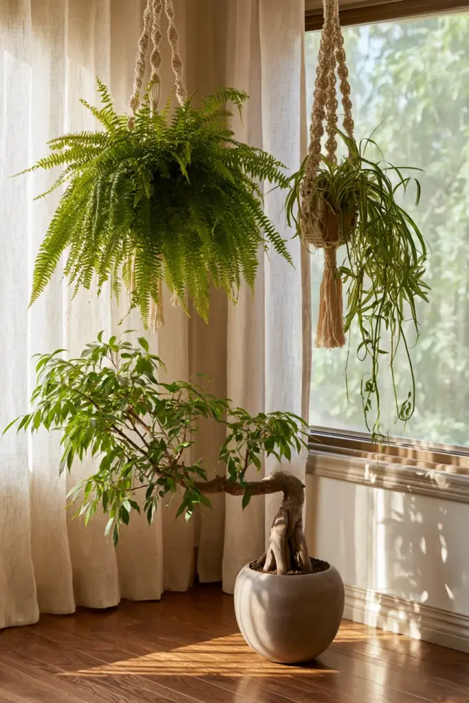 Biophilic pet-safe plant corner