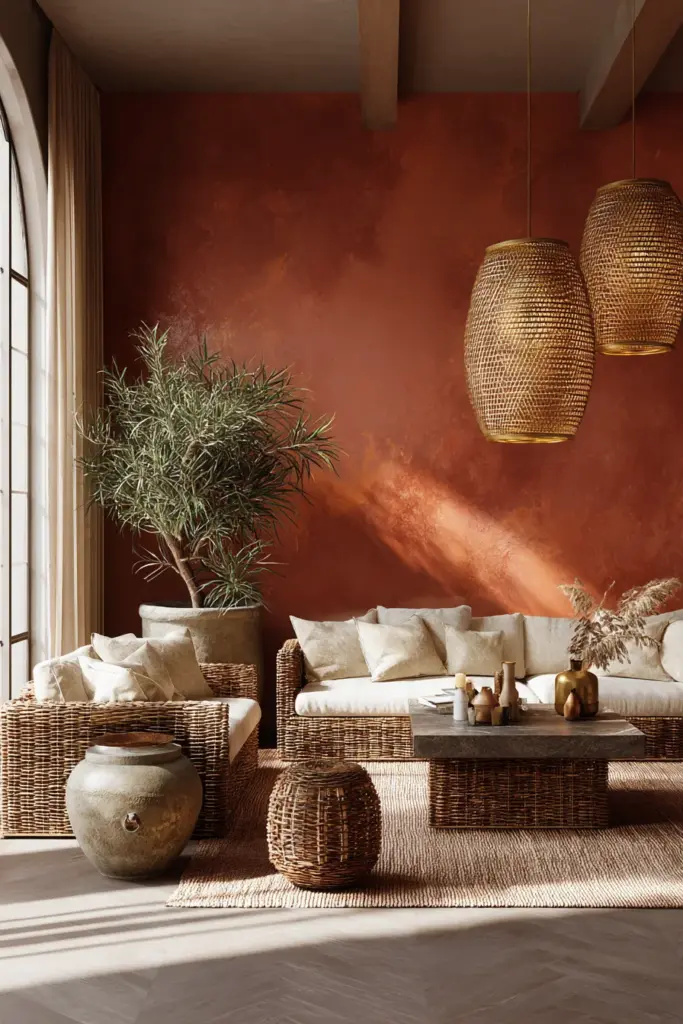 Clay and Terracotta Accent Wall