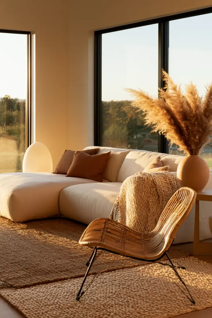 Cozy informal sectional room