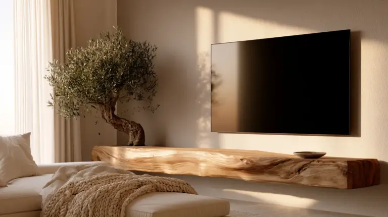 Cozy living room TV focal point