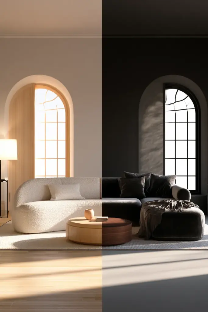 Dark vs Light Furniture — Visual Weight & Color Contrast