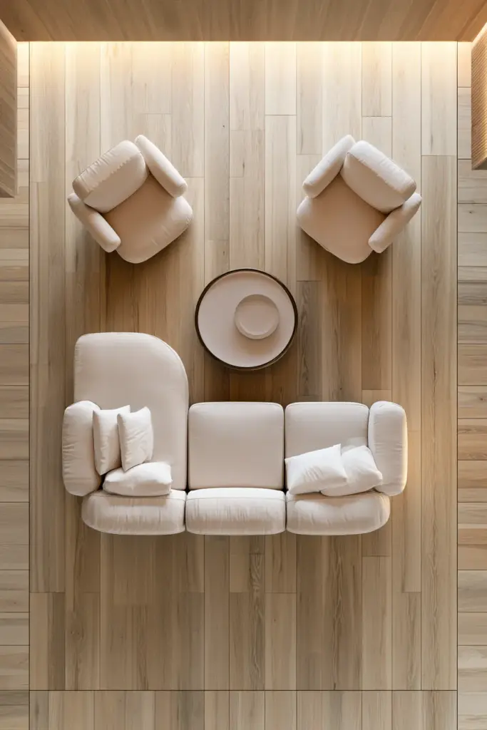 Furniture spacing overhead