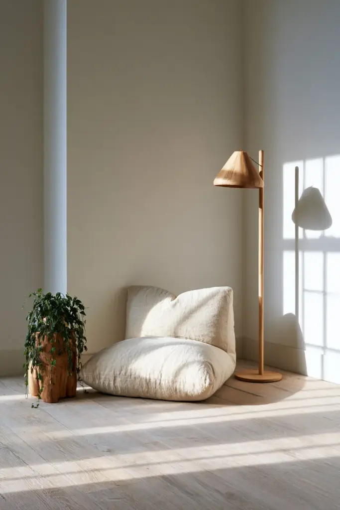 Japandi Reading Nook Corner