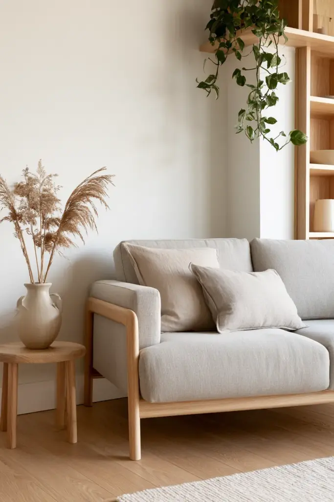 Japandi Small Living Room with Natural Light