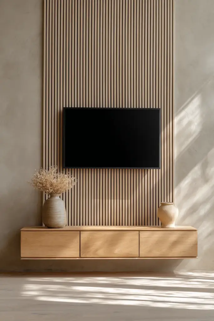 Japandi TV Wall Design