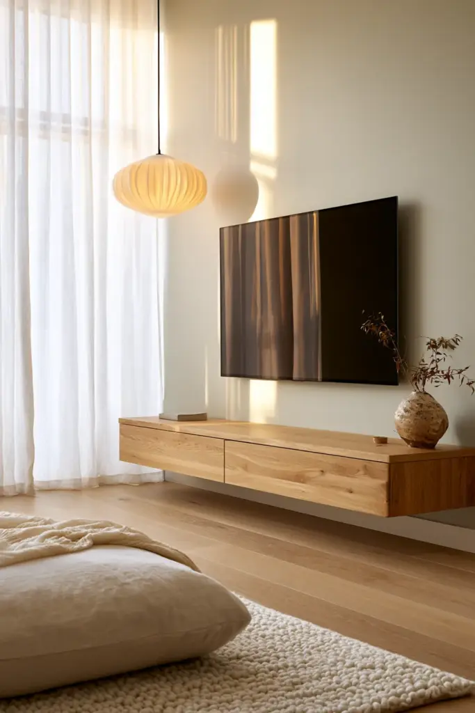 Japandi floating console