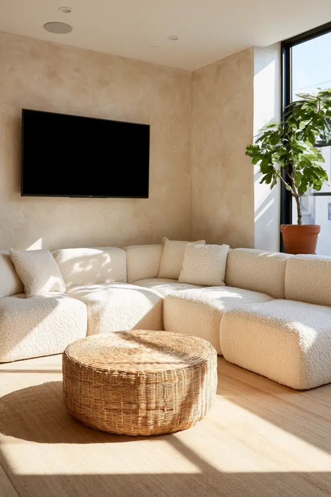 L-shaped sectional with TV