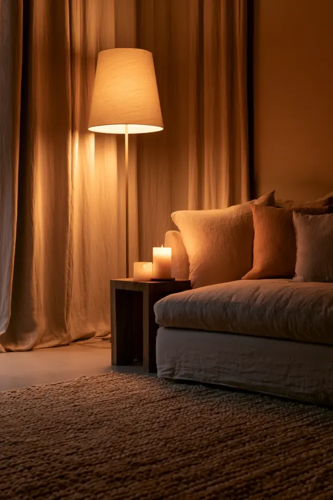 Layered Lighting & Rug Placement — Color Balance in Action
