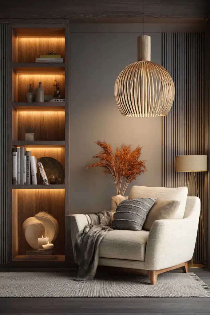 Layered Lighting Zones in a Living Room