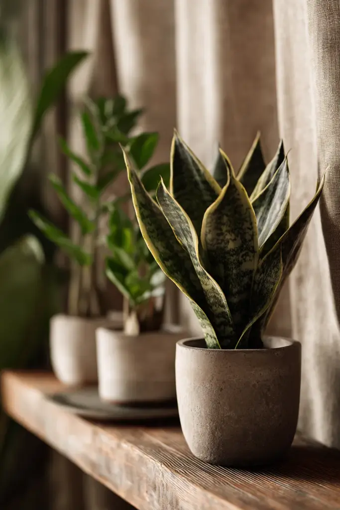 Low-Light Plants in Japandi Interior
