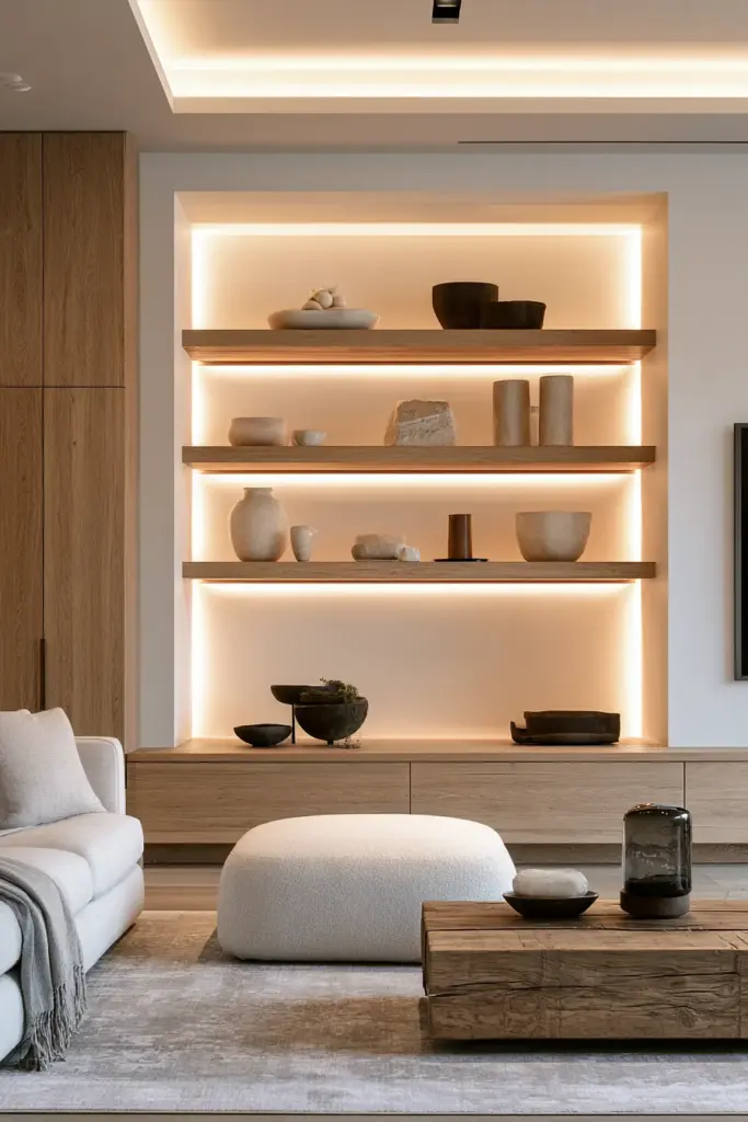 Media Wall Built-in Storage