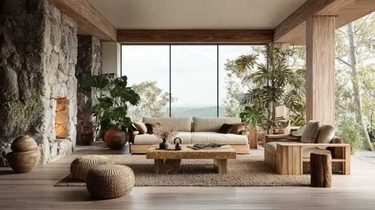 Modern Living Room Natural Elements Featured Image