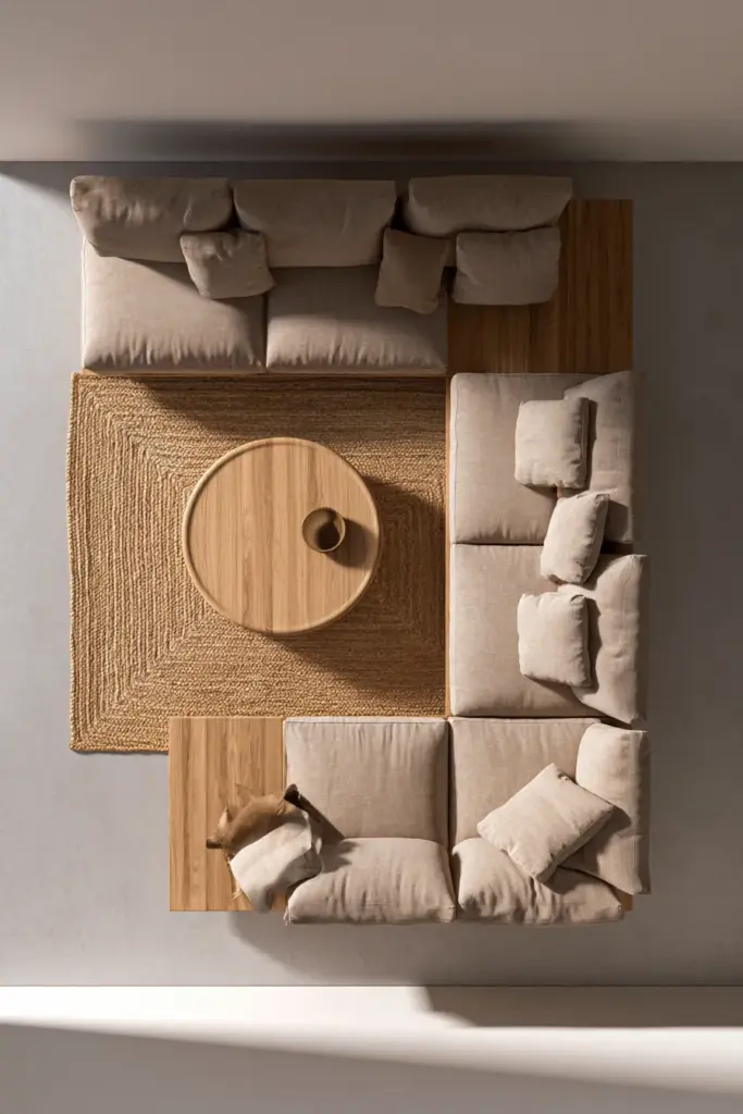 Room Shape Arrangement — Floating Furniture Layout