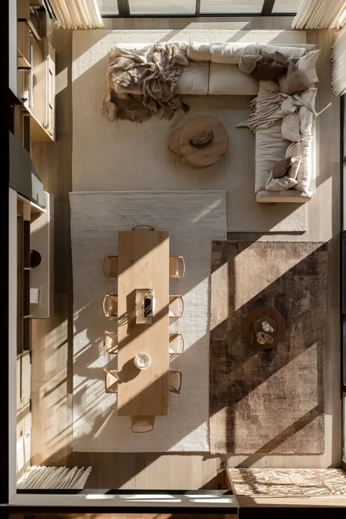 Rug Zoning in Open Plan