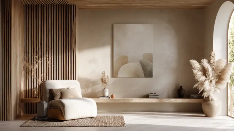 Serene Modern Japandi Living Room Interior