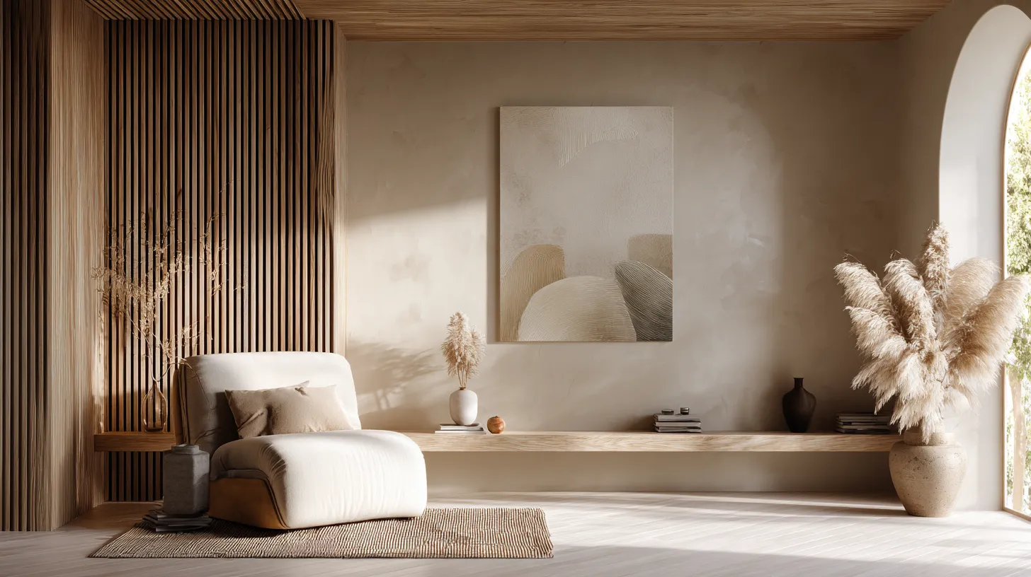 Serene Modern Japandi Living Room Interior