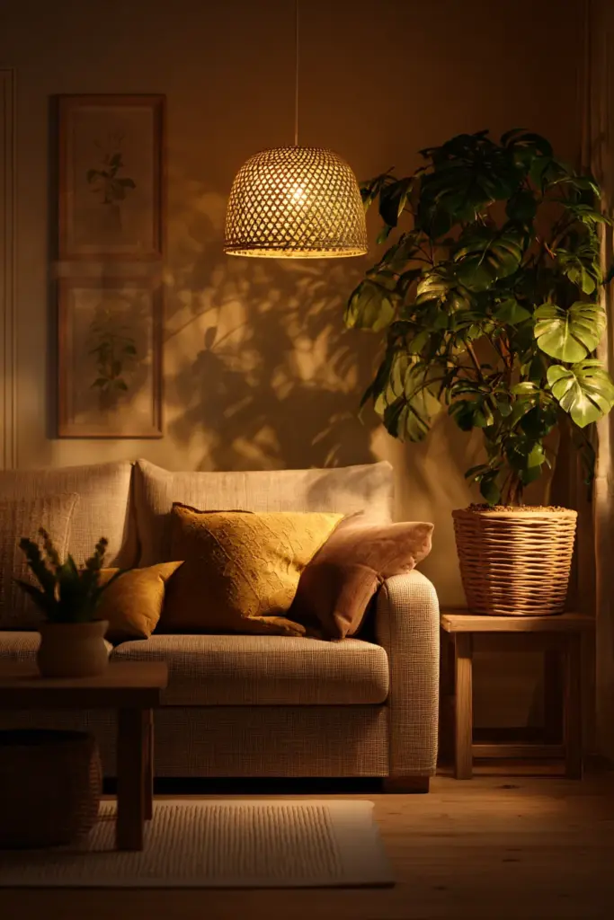 Smart Lighting Biophilic Living Room