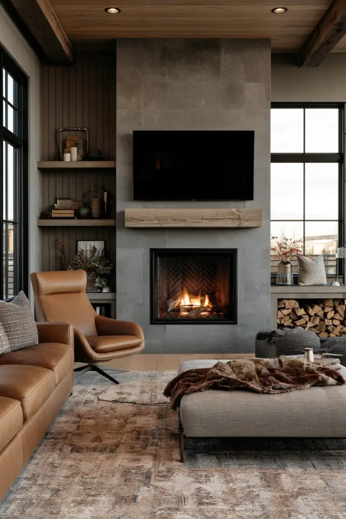 Two Focal Points: Fireplace and TV