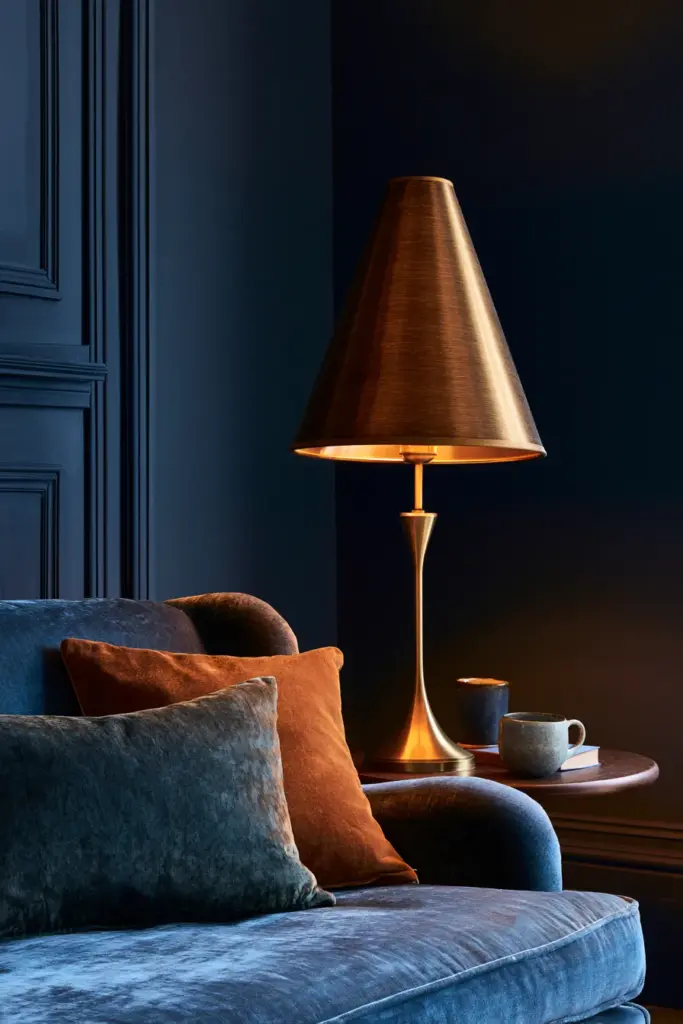 Dramatic Moody Navy Living Room