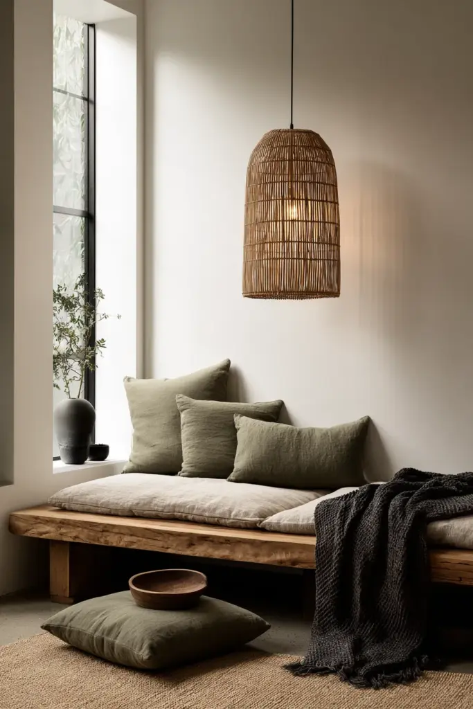 Japandi White Living Room