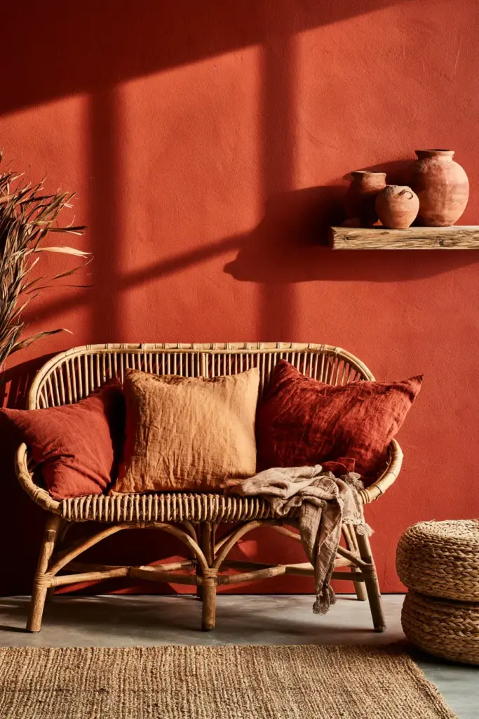 Terracotta and Clay Accent Wall