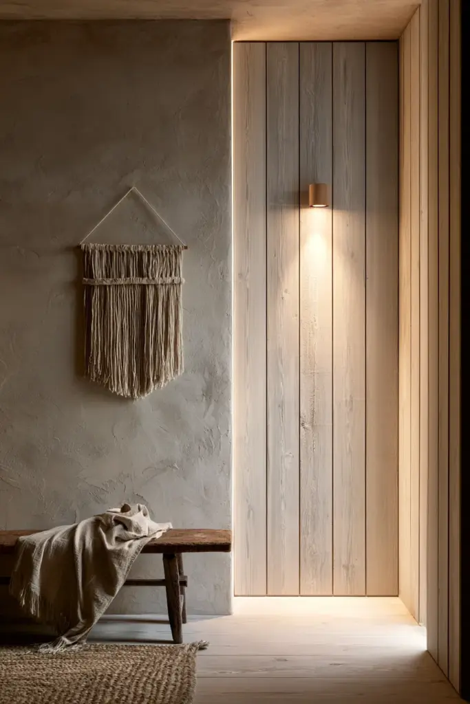 Wall Layer – Plaster and Wood Paneling