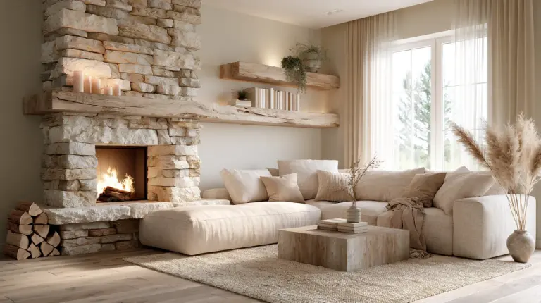 Warm Fireplace Living Room